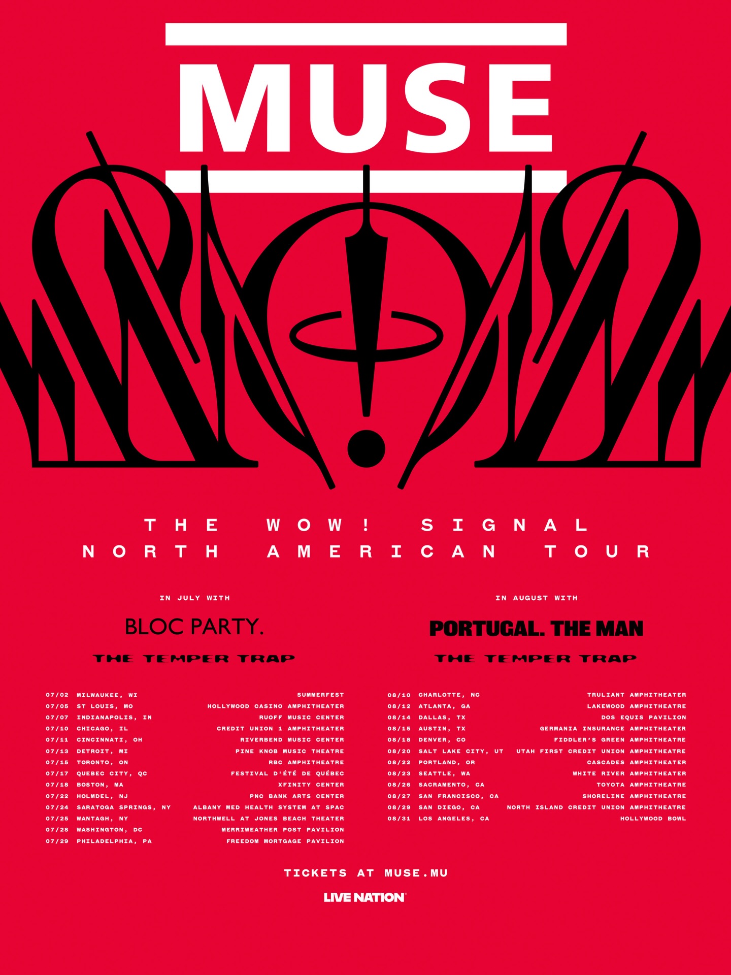 Muse The Wow! Signal Tour Poster 2026